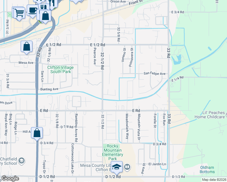 map of restaurants, bars, coffee shops, grocery stores, and more near 513 Friendship Drive in Clifton