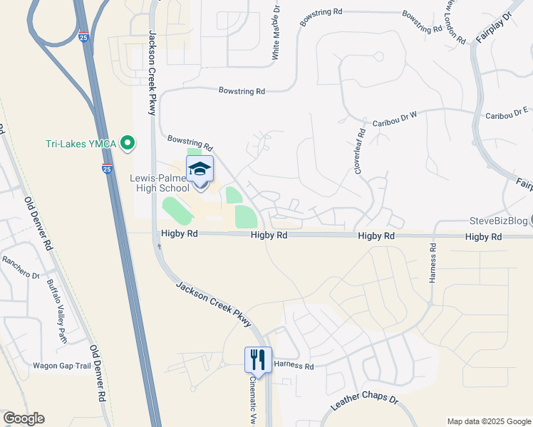 map of restaurants, bars, coffee shops, grocery stores, and more near 1199 Yellow Dogwood Heights in Monument