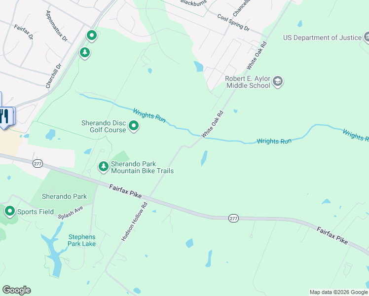 map of restaurants, bars, coffee shops, grocery stores, and more near 667 White Oak Road in White Post