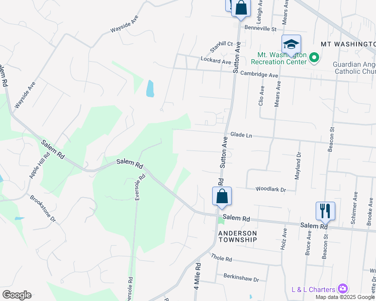 map of restaurants, bars, coffee shops, grocery stores, and more near 5973 Orchard Drive in Cincinnati