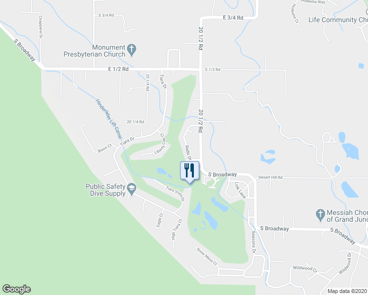 map of restaurants, bars, coffee shops, grocery stores, and more near 511 Rado Drive in Grand Junction