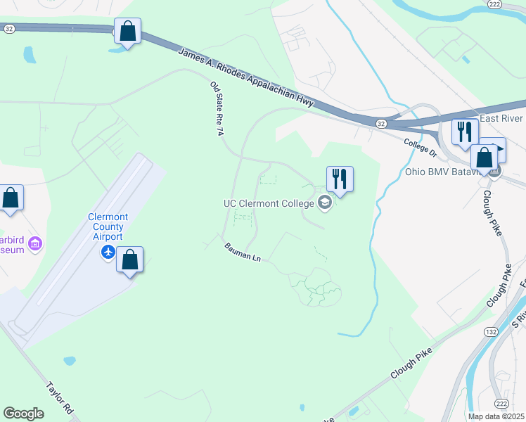 map of restaurants, bars, coffee shops, grocery stores, and more near 212 Bella Vista Drive in Batavia