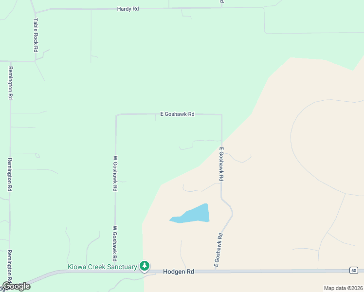 map of restaurants, bars, coffee shops, grocery stores, and more near 17160 Goshawk Road in Colorado Springs