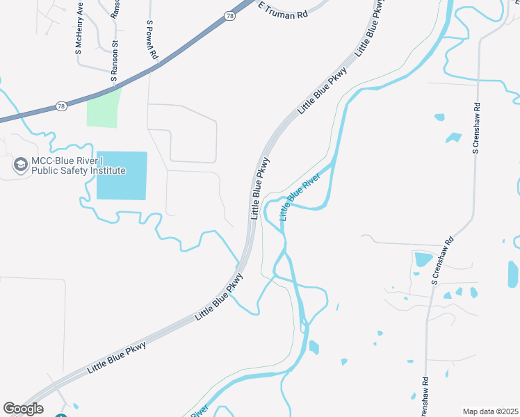 map of restaurants, bars, coffee shops, grocery stores, and more near Little Blue Trace Trail in Independence