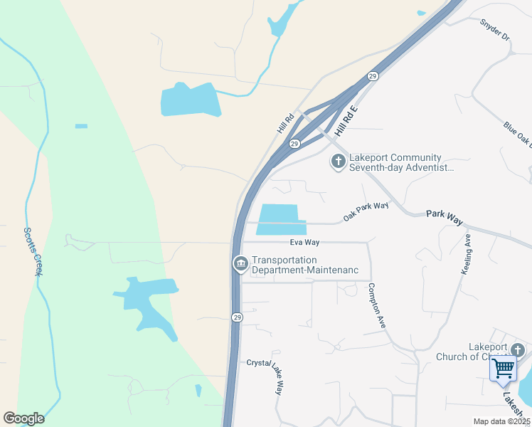 map of restaurants, bars, coffee shops, grocery stores, and more near 1250 Oak Park Way in Lakeport