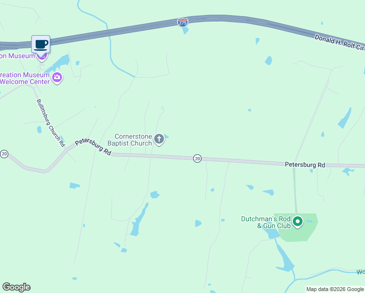map of restaurants, bars, coffee shops, grocery stores, and more near 3912 Petersburg Road in Burlington
