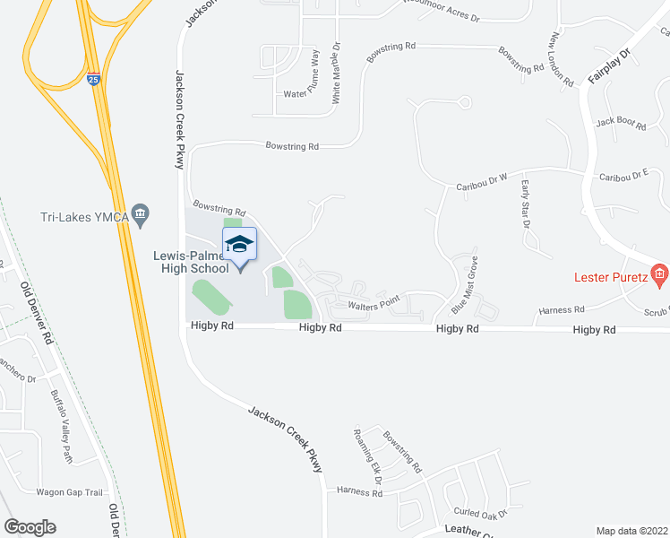 map of restaurants, bars, coffee shops, grocery stores, and more near 1248 Timber Run Heights in Monument