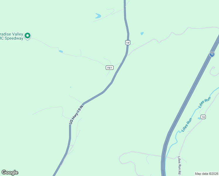map of restaurants, bars, coffee shops, grocery stores, and more near 3889 US Highway 19 North in Jane Lew