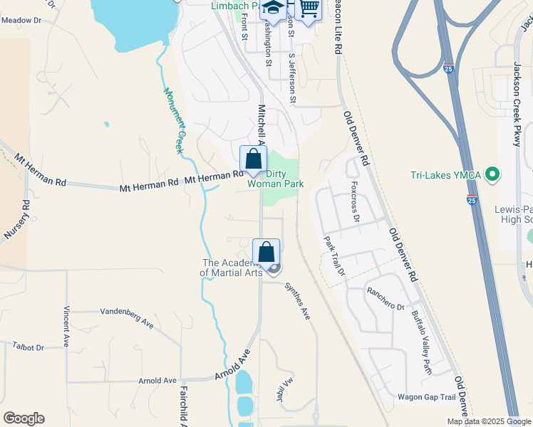 map of restaurants, bars, coffee shops, grocery stores, and more near 506 Trumbull Lane in Monument
