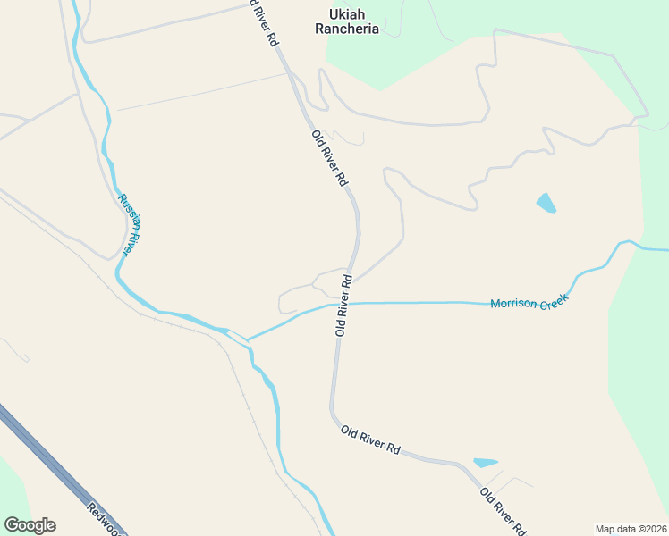 map of restaurants, bars, coffee shops, grocery stores, and more near 5650 Old River Road in Ukiah