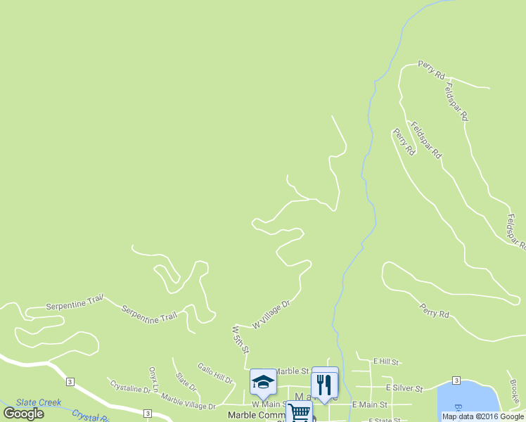 map of restaurants, bars, coffee shops, grocery stores, and more near 702 W Village Dr in Marble