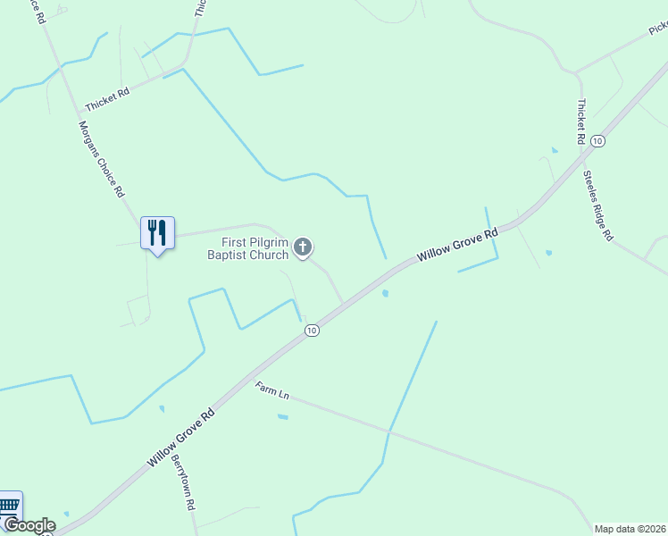 map of restaurants, bars, coffee shops, grocery stores, and more near 103 Morgans Choice Road in Kent County