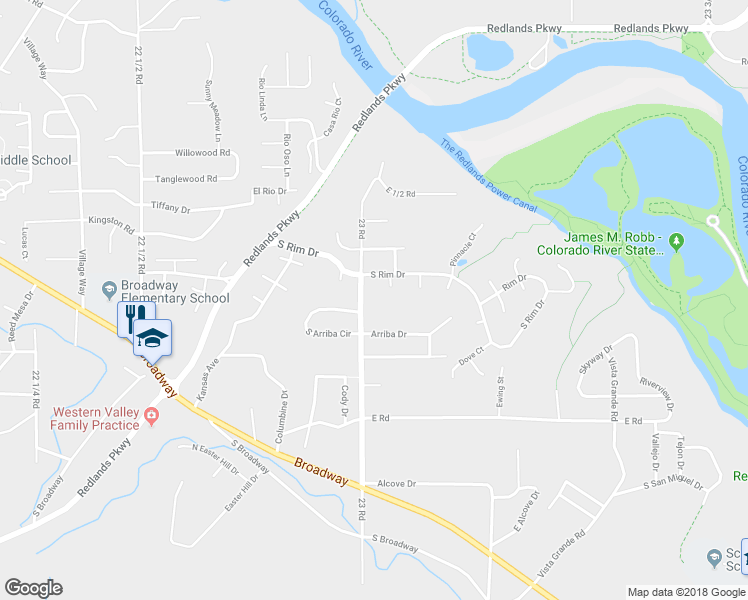 map of restaurants, bars, coffee shops, grocery stores, and more near 528 23 Road in Grand Junction