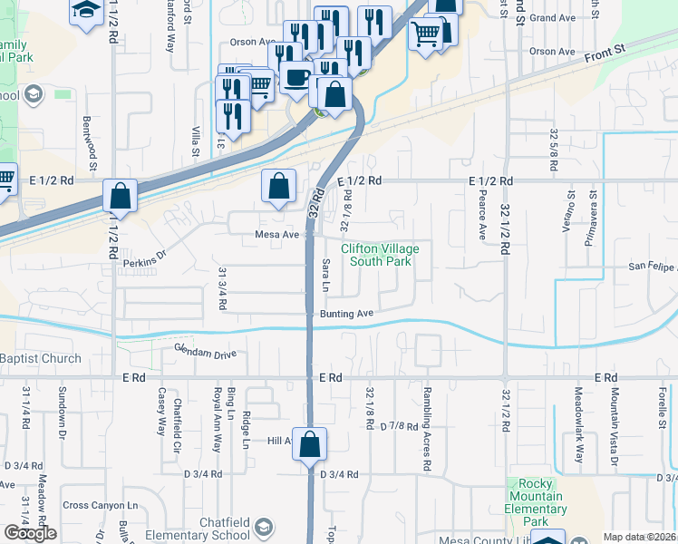map of restaurants, bars, coffee shops, grocery stores, and more near 527 Gardner Way in Clifton