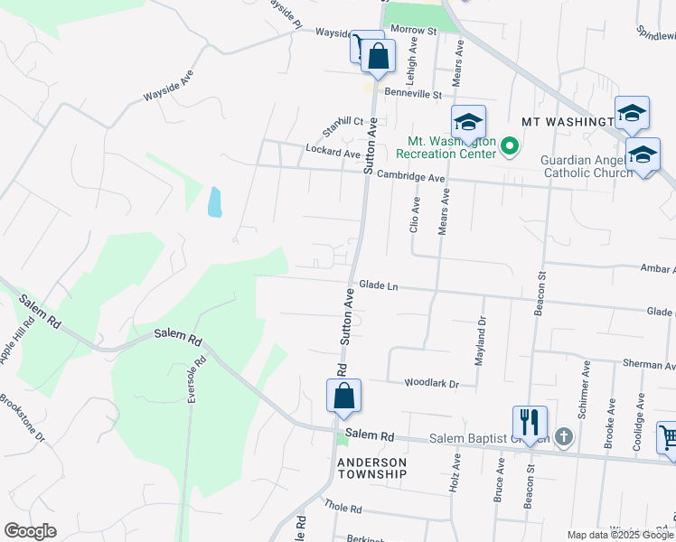 map of restaurants, bars, coffee shops, grocery stores, and more near 6083 Heis Terrace in Cincinnati