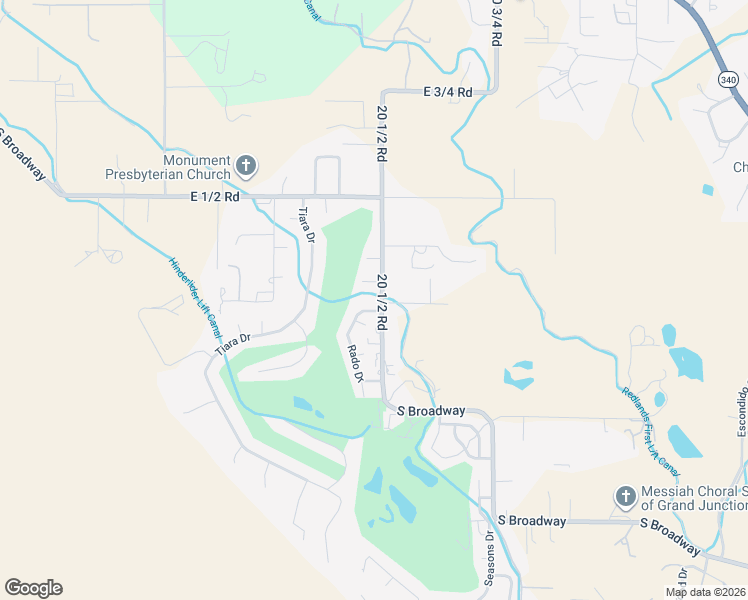 map of restaurants, bars, coffee shops, grocery stores, and more near 523 South Broadway in Grand Junction