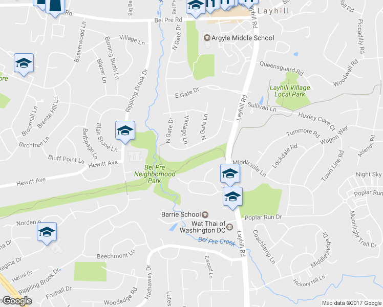 map of restaurants, bars, coffee shops, grocery stores, and more near 13716 North Gate Drive in Silver Spring