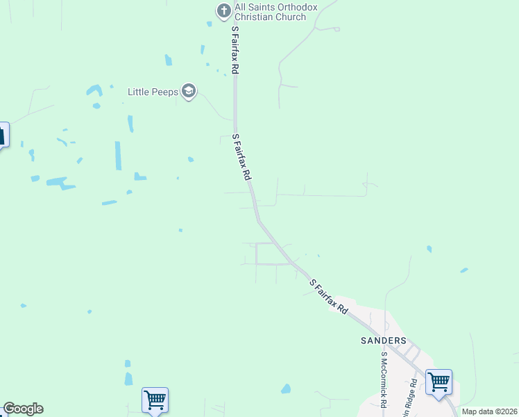 map of restaurants, bars, coffee shops, grocery stores, and more near 6201 South Fairfax Road in Bloomington