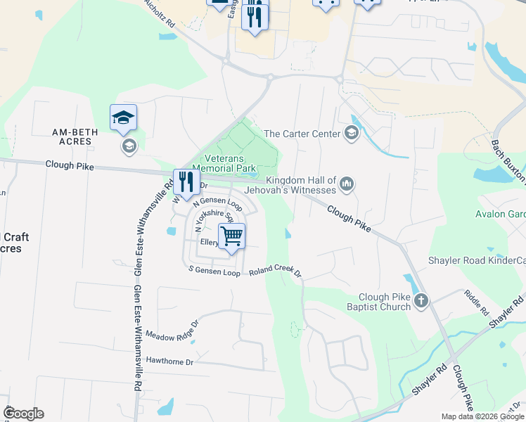 map of restaurants, bars, coffee shops, grocery stores, and more near 885 East Anson Drive in Cincinnati