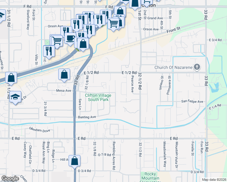 map of restaurants, bars, coffee shops, grocery stores, and more near 531 Jay Lee Street in Fruita
