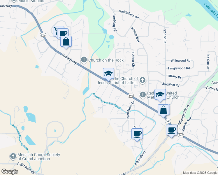 map of restaurants, bars, coffee shops, grocery stores, and more near 592 Oriole Drive in Grand Junction