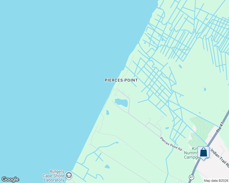 map of restaurants, bars, coffee shops, grocery stores, and more near 87 Pierces Point Road in Cape May County
