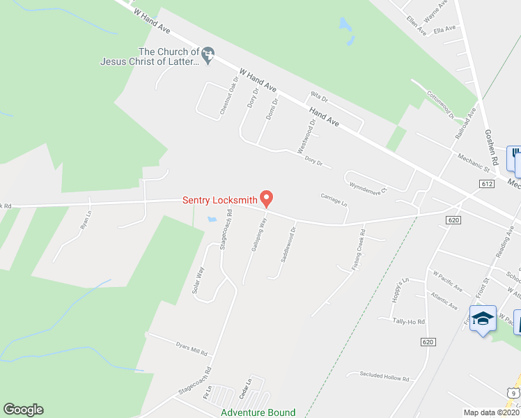 map of restaurants, bars, coffee shops, grocery stores, and more near 437 Dias Creek Road in Cape May County