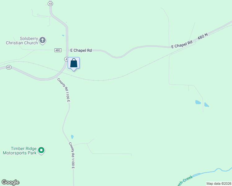 map of restaurants, bars, coffee shops, grocery stores, and more near 11364 East Chapel Road in Solsberry