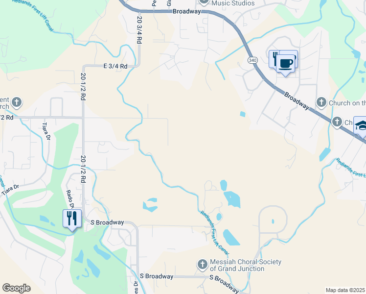 map of restaurants, bars, coffee shops, grocery stores, and more near 2085 East 1/2 Road in Grand Junction