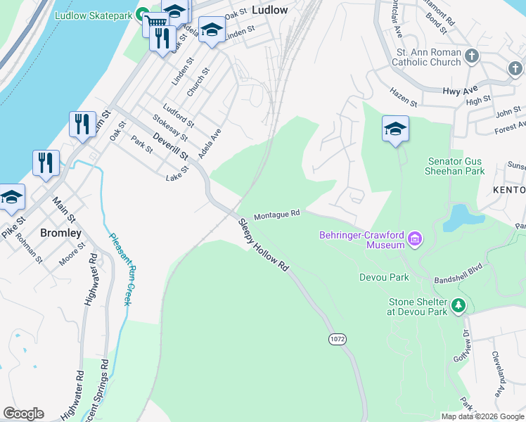 map of restaurants, bars, coffee shops, grocery stores, and more near 1425-1799 Montague Rd in Covington