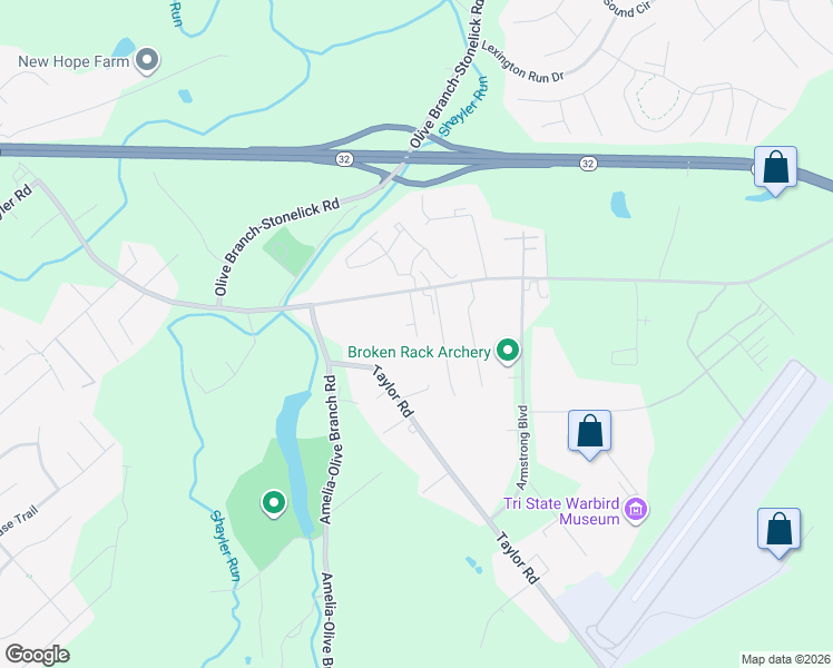map of restaurants, bars, coffee shops, grocery stores, and more near 1425 Old State Route 74 in Batavia