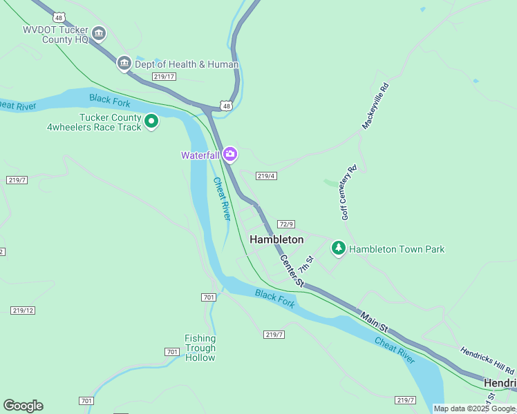 map of restaurants, bars, coffee shops, grocery stores, and more near Mackeyville Road in Hambleton