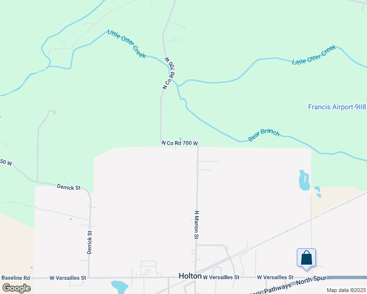 map of restaurants, bars, coffee shops, grocery stores, and more near 562 North Co Road 700 West in Holton