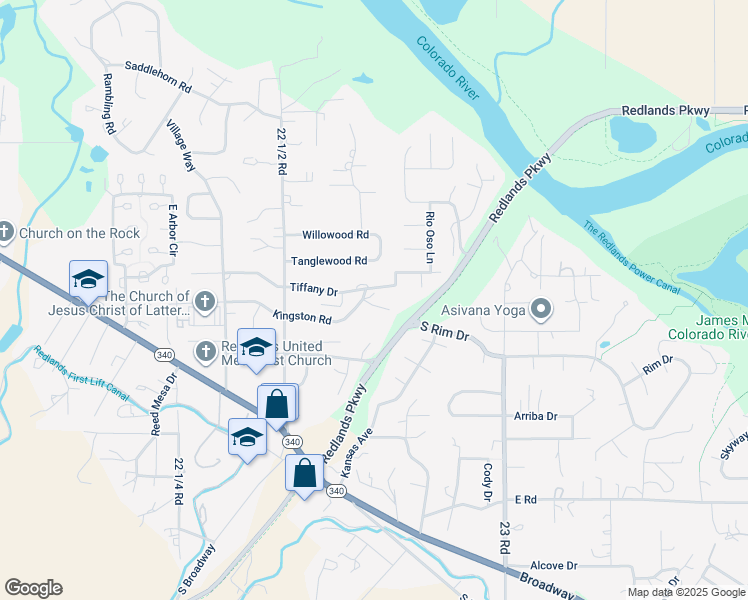 map of restaurants, bars, coffee shops, grocery stores, and more near 2269 Tiffany Drive in Grand Junction