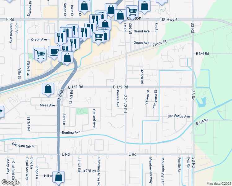 map of restaurants, bars, coffee shops, grocery stores, and more near 545 Pearce Avenue in Clifton
