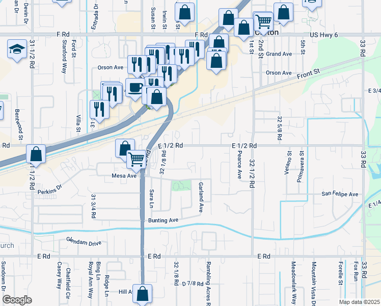 map of restaurants, bars, coffee shops, grocery stores, and more near 540 Coronado Court in Clifton