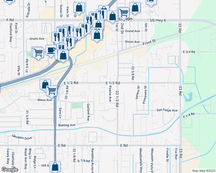 map of restaurants, bars, coffee shops, grocery stores, and more near 545-547 Pearce Avenue in Clifton