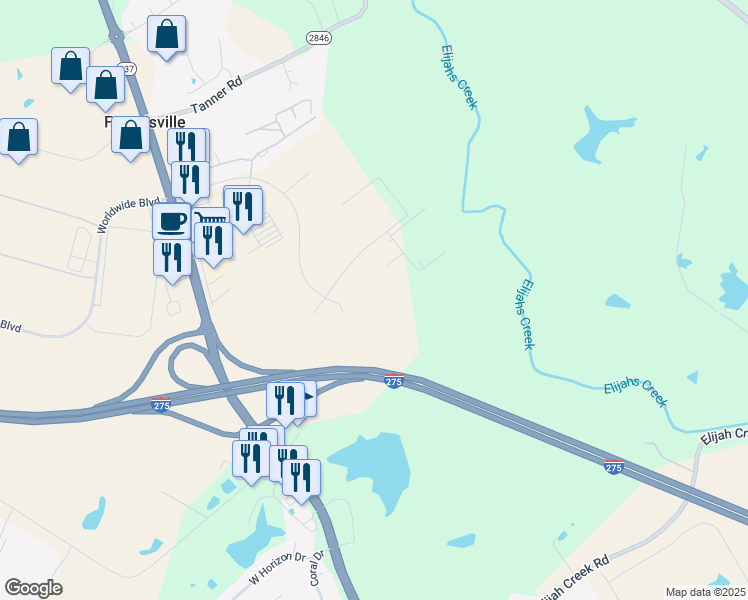 map of restaurants, bars, coffee shops, grocery stores, and more near 1965 International Way in Hebron