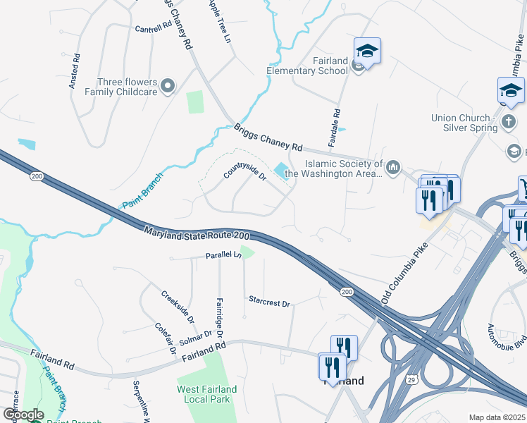 map of restaurants, bars, coffee shops, grocery stores, and more near 2320 Nees Lane in Silver Spring