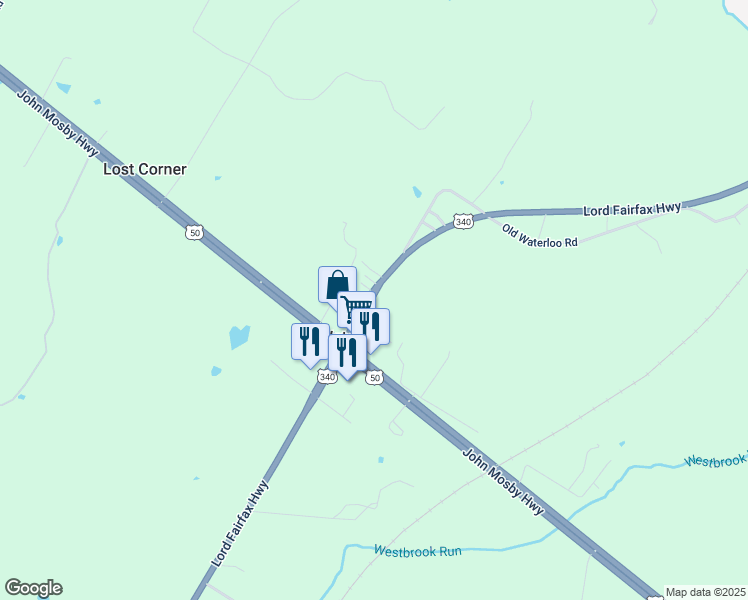 map of restaurants, bars, coffee shops, grocery stores, and more near 12465 Lord Fairfax Highway in Boyce