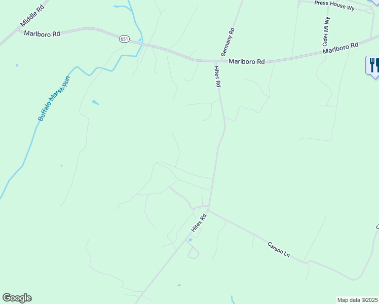 map of restaurants, bars, coffee shops, grocery stores, and more near 110 Pomme Circle in Stephens City