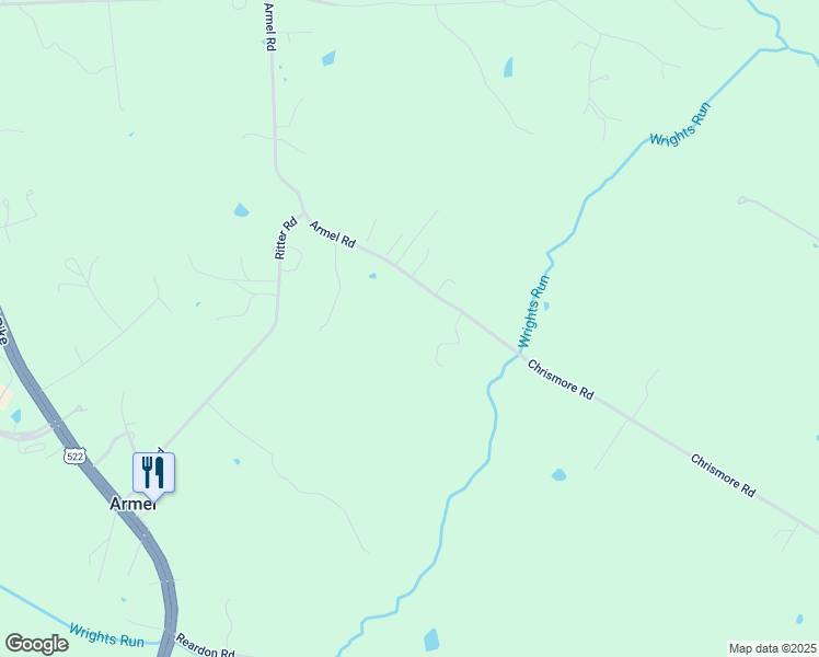 map of restaurants, bars, coffee shops, grocery stores, and more near 760 Armel Road in White Post
