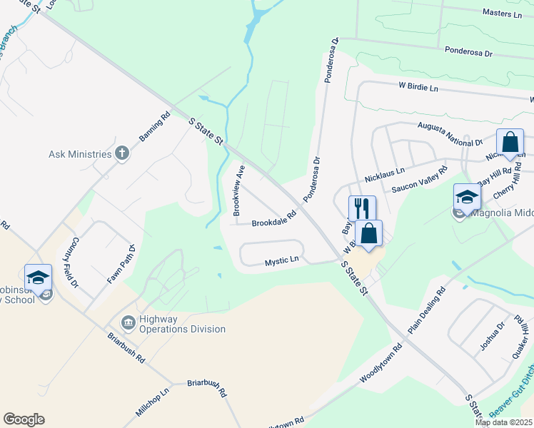 map of restaurants, bars, coffee shops, grocery stores, and more near 109 Washington Street in Kent County