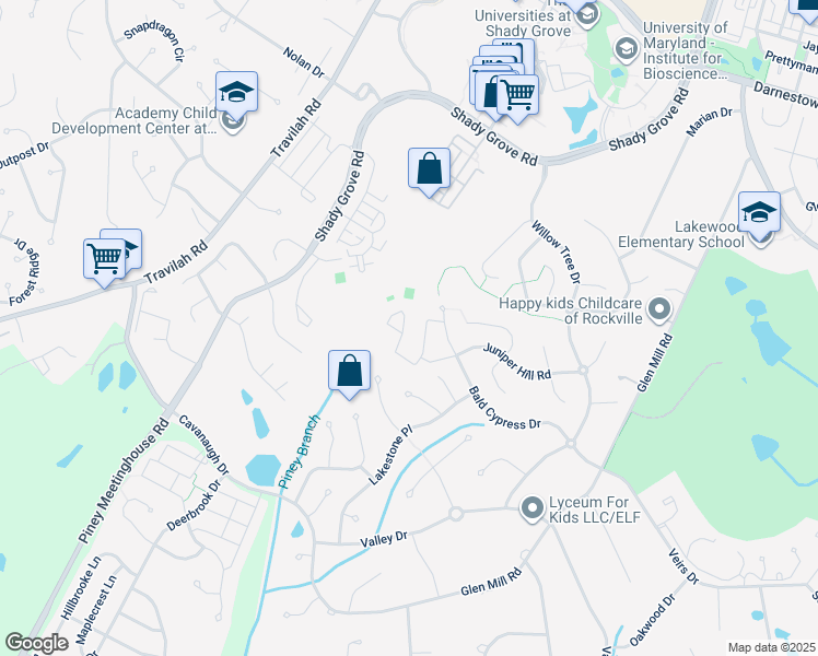 map of restaurants, bars, coffee shops, grocery stores, and more near 13722 Lambertina Place in Rockville