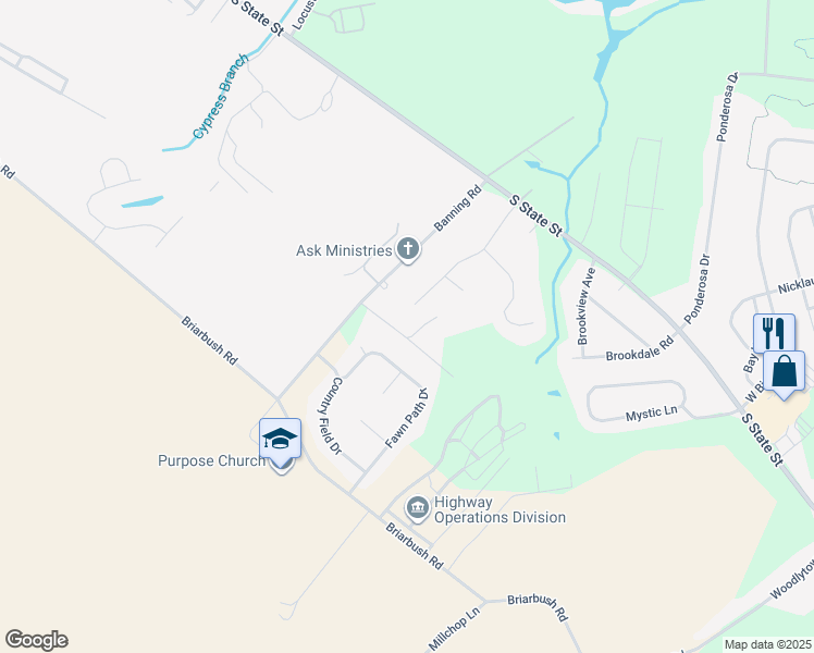 map of restaurants, bars, coffee shops, grocery stores, and more near 272 Banning Road in Kent County