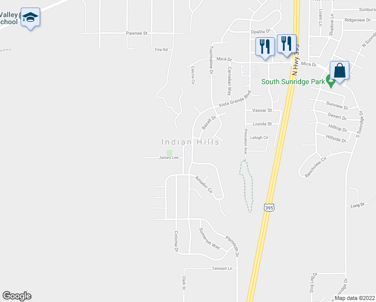 map of restaurants, bars, coffee shops, grocery stores, and more near 3409 Vista Grande Boulevard in Carson City