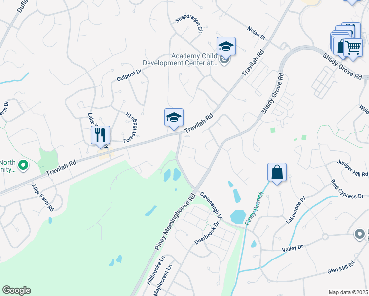 map of restaurants, bars, coffee shops, grocery stores, and more near 14023 Pellita Terrace in Rockville