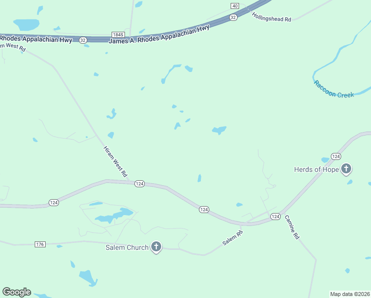 map of restaurants, bars, coffee shops, grocery stores, and more near 18929 Ohio 124 in Wellston