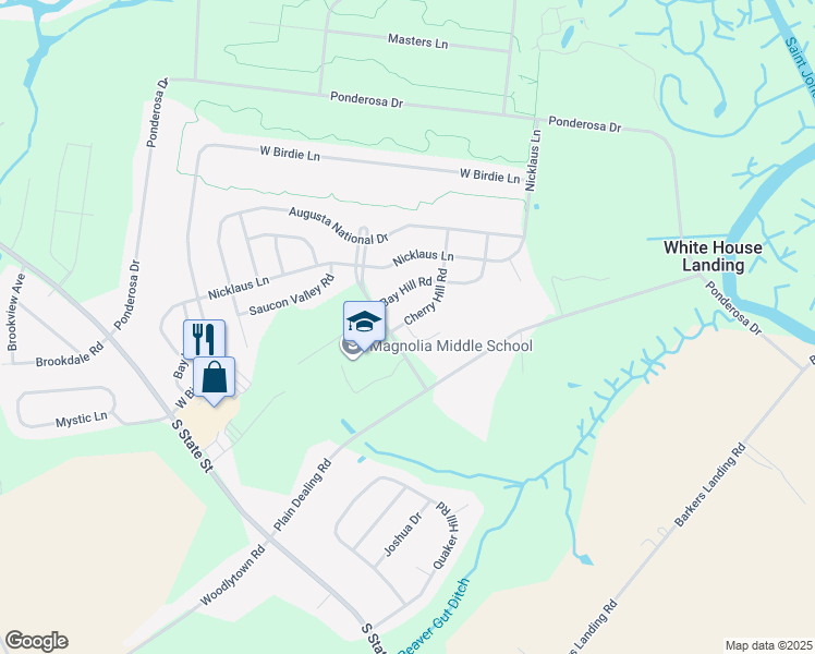 map of restaurants, bars, coffee shops, grocery stores, and more near 10 Sahalee Court in Magnolia