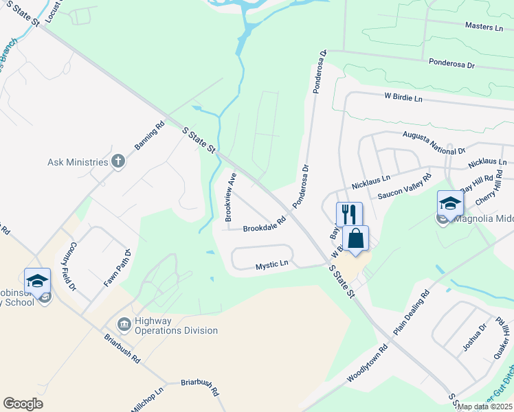map of restaurants, bars, coffee shops, grocery stores, and more near 109 Washington Street in Kent County